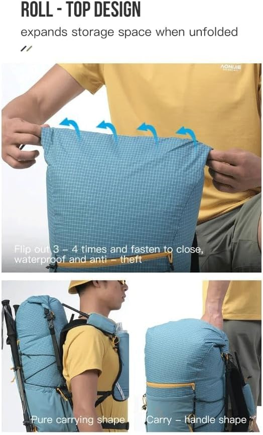 AONIJIE 30L Large Multipurpose Backpack for Travel, Hiking, Commuting, Sports & Work - Durable, Lightweight Daypack (Blue)
