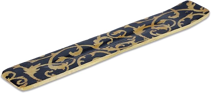Bless-International Traditional-Handmade-Burner Wooden-Incense-Stick-Holder Ash-Catcher-Stand for-Aromatherapy-Meditation-Yoga (Beautiful Mind) 10 Inches, Pack of 2