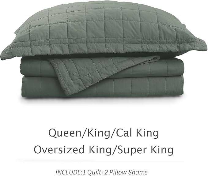 100% Cotton Quilt Sets Oversized King Size - Soft Lightweight Quilt for Bed Bedding Set for Bedroom Decor-Bedspread in Geometric Pattern with 2 Pillow Shams for All Season, 120x120 inches