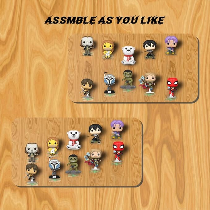 YODAR 10 Pack Small Clear Acrylic Floating Shelves for Funko Pop Figures, Wall Mounted mini Hanging Display Shelf for Storage & Decor, Adhesive Invisible Ledge Organizer,Shining at Night