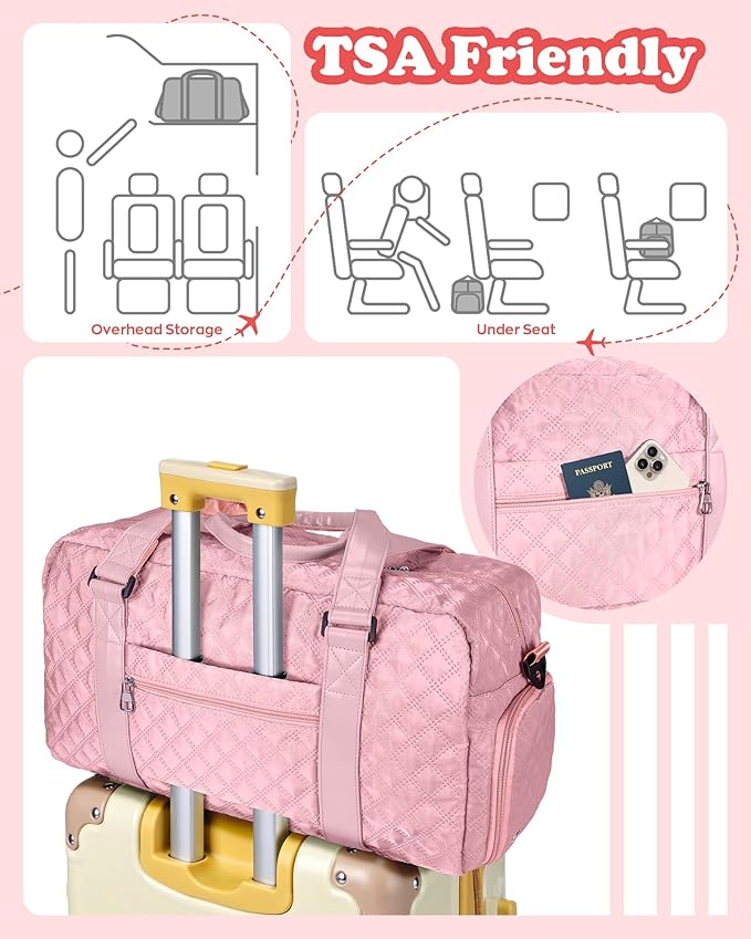 Elilier Duffel Bag, Girls Gift Bag Teens, Initial Travel Duffel Bag, Personalized Weekender Bag, Monogram Overnight Bag Gift for Grandmother,Tween Girls Gifts Daughter Gifts Niece Gifts, Mothers Gifts