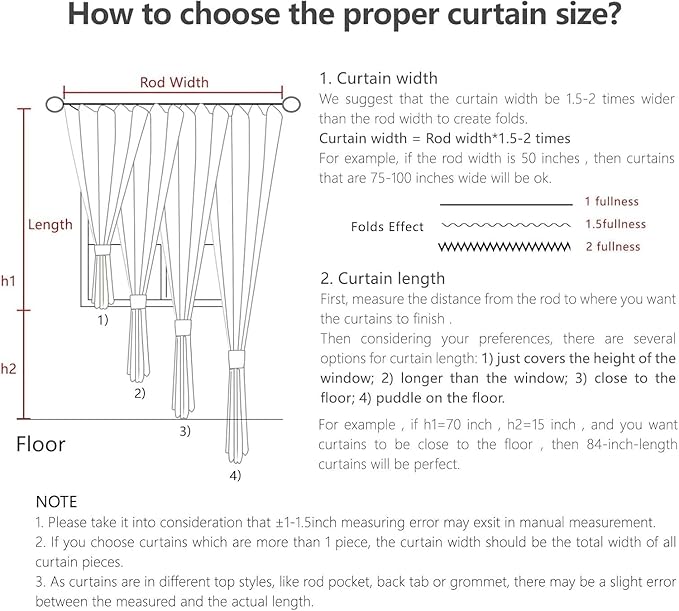 Joydeco Linen Curtains 84 Inch Length 2 Panel Sets,Light Filtering Curtains for Bedroom 52 Inch Wide Living Room Drapes with Back Tabs & Rod Pockets (W52 x L84 Inch, Linen)