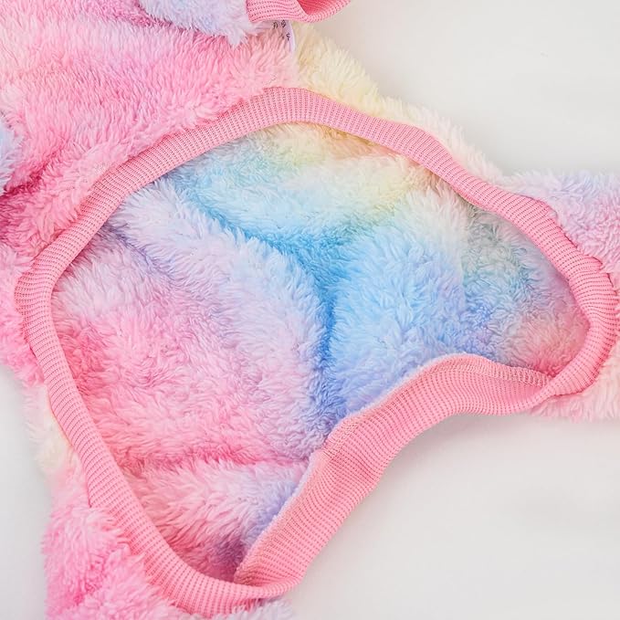 XPUDAC Dog Sweater, Dog Winter Clothes for Small Medium Dogs Girl Boy Fleece Doggy Pajamas for Winter Christmas, Tie-Dye02, X-Large
