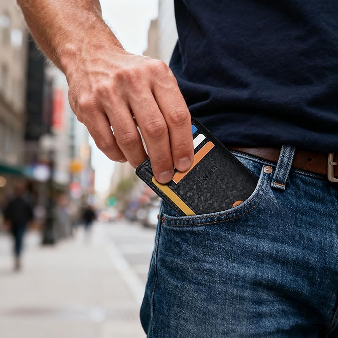 Espera Slim Minimalist Wallet for Men and Women, RFID Blocking Credit Card Holder, Thin Front Pocket Travel ID Case, Gifts for Men