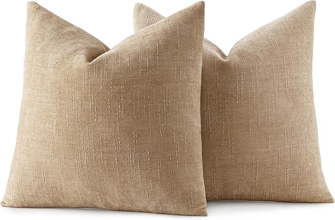 MIULEE Pack of 2 Decorative Throw Pillow Covers Soft Chenille Throw Pillows Solid Textured Cushion Covers for Couch Sofa Bedroom Living Room 20x20 Inch,Starfish