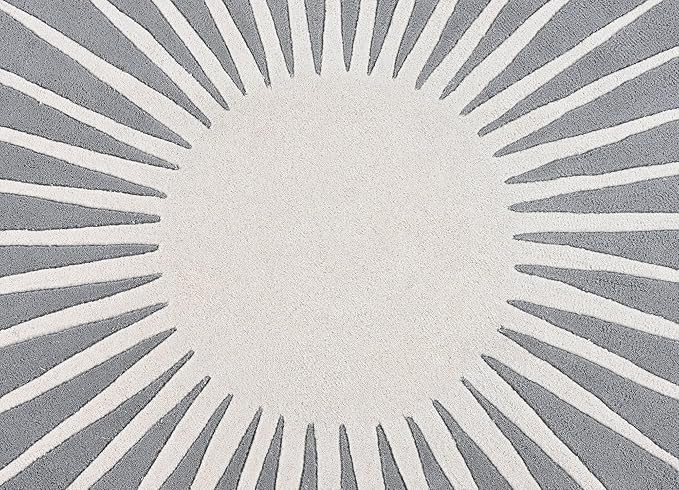 Modern Round Area Rug – Hand-Tufted with 100% NZ Wool, Thick & Soft Circular Carpet for Living Room, Bedroom & Dining Room Decor (Grey, 10' Round)
