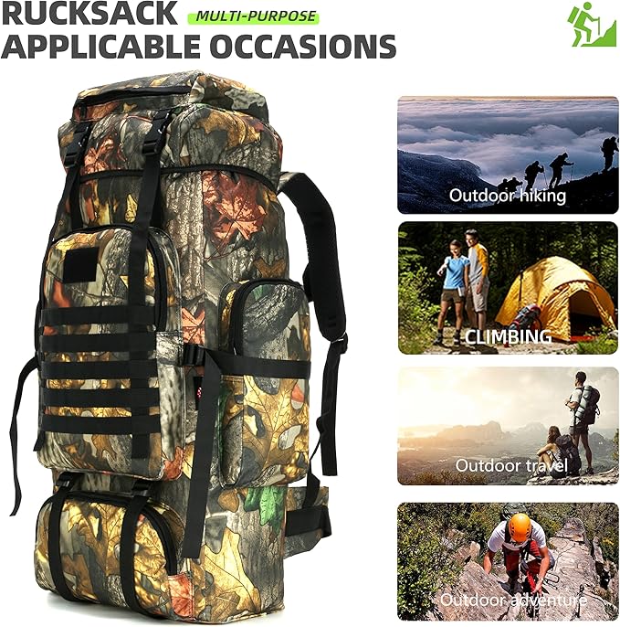 King'sGuard 70L Camping Hiking Backpack Tactical Backpack Military Molle Rucksack Backpack for Outdoor