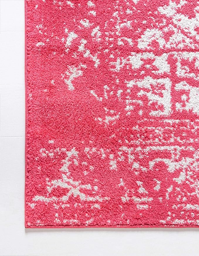 Rugs.com Arlington Collection Rug – 8' x 10' Pink Medium-Pile Rug Perfect for Living Rooms, Large Dining Rooms, Open Floorplans
