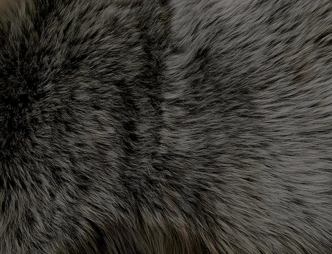 Free Shape Luxury Soft Fluffy Shag Area Rug Double Side by Side 3'x4', 90x120cm - Vegan Fur Ultra Soft Indoor Carpet Nursery Rugs for Bedroom Home Decor, Dark Grey