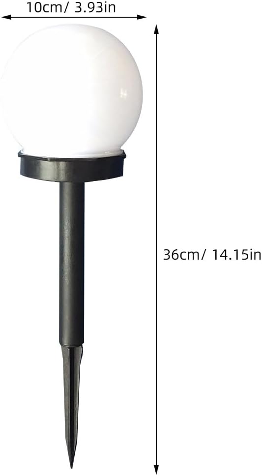 NUOBESTY 4pcs Solar Lawn Lights Outdoor Pathway LED Crackle Globe Solar Sphere Landscape Lighting White Glow Weatherproof Garden LED Light Set