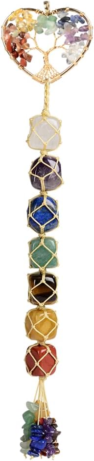 Anjiucc Handmade Crystal Window Car Hanging Ornaments 7 Chakra Home Ornament Yoga Meditation Car Decoration
