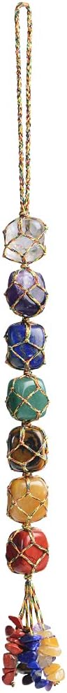 Anjiucc 7 Chakra Healing Crystals Feng Shui Hanging Ornament Car Ornament Meditation Hanging Ornament Window Ornament for Home Decor Party Decor