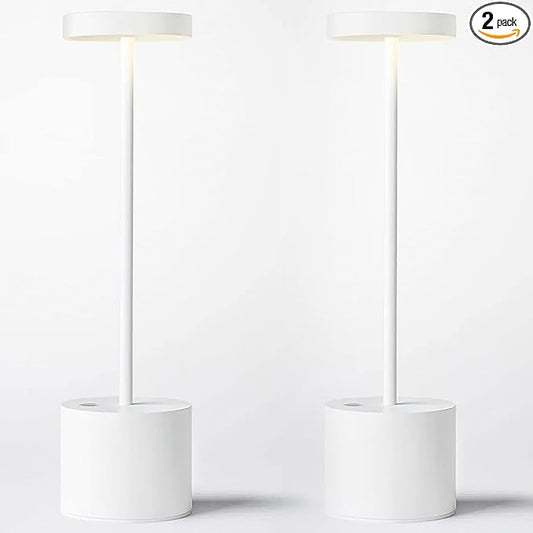 SAKRINGT 2 Pack Cordless Table Lamp Rechargeable,5000mAh Battery Operated Portable LED Table Light,Dimming Desk Lamp for Patio/Restaurant/Outdoor