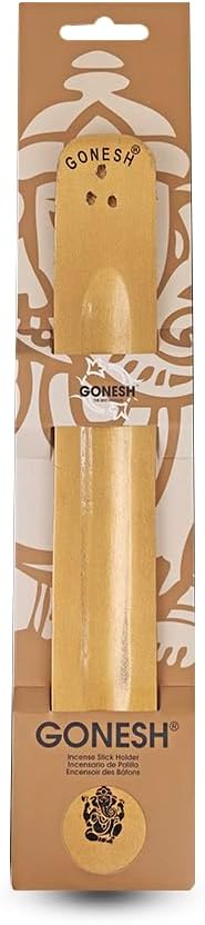 Gonesh - Incense Holder - Modern Home Decor - Wood Incense Burner - Gold - 10” x 1.25”