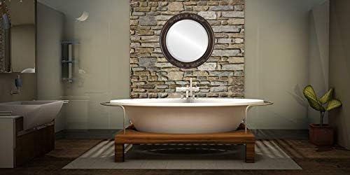 OVALCREST Round Beveled Wall Mirror for Home Decor - Florence Style - Rubbed Bronze - 18x18 Outside Dimensions