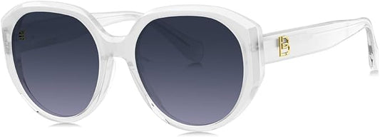 BOLON Women Lady Trendy Elegant Round Polarized Sunglasses BL3130 Ginza 55mm, Exclusive Eyewear Brand of EssilorLuxottica