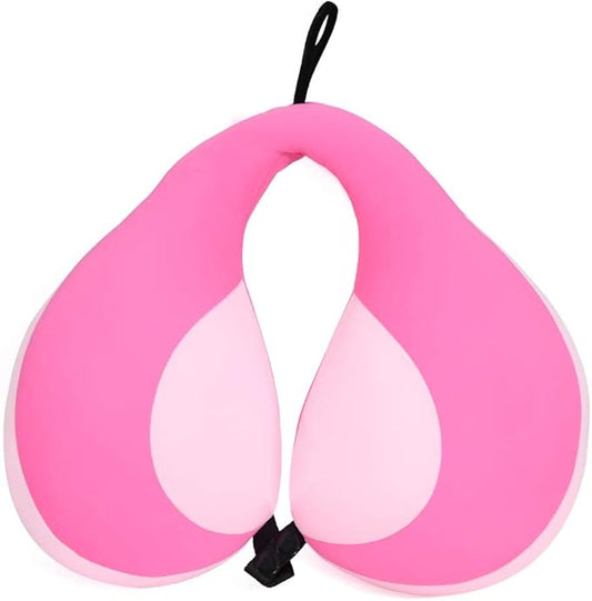 MOOB Kids Travel Pillow for Car Seat Kids Travel Neck Pillow U-Shape Car Seat Head Support Children Stroller Pillow Toddler Neck Pillow for Carseat Pink 3-12 Y/O