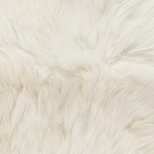SAFAVIEH Sheep Skin Collection Runner Rug - 2' x 8', Natural & White, Handmade Rustic Glam Genuine Pelt, 3.4-inch Thick Ideal for High Traffic Areas in Living Room, Bedroom (SHS211A)