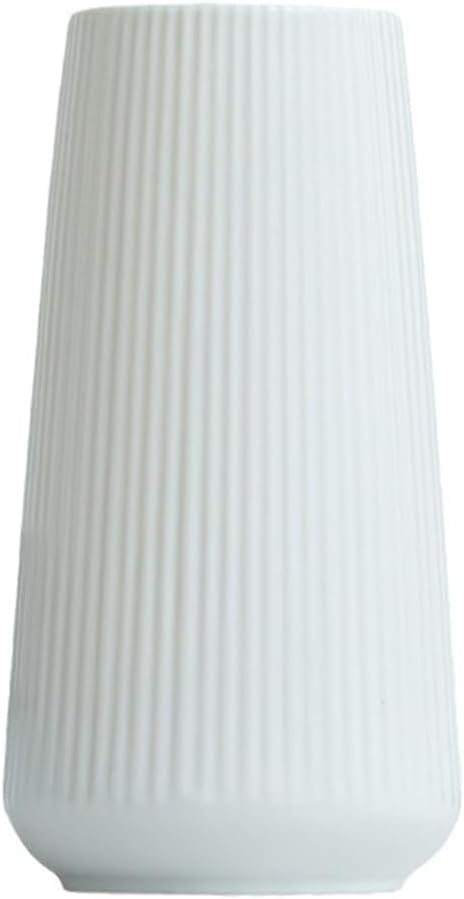 White Ceramic Vase, Minimalist Modern Flower Vases for Home Decor, Decorative for Pampas Grass, Small Vase for Home Living Room Farmhouse Office Decor