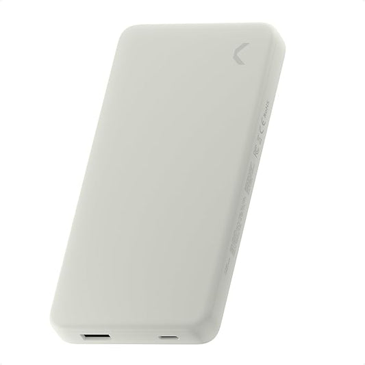 Clemm Portable Charger 10,000mAh Dual Port (USB-A, USB-C) (Ivory)