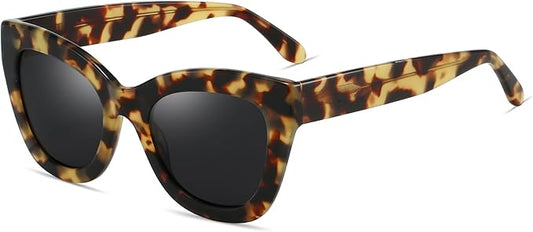 ZENOTTIC Retro Polarized Sunglasses Women - Oversized Cat Eye Trendy Glasses UV Protection - for Beach,Hiking,Party ZS6243