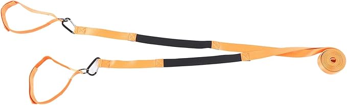 BowyTrading Ski Harness for Kids Training, Ski Safety Belt with D Hook Design, Orange Nylon Anti Falling Strap for Snowboarding and Ice Skating, Compact and Portable Ski Training Accessory