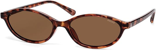SOJOS TR90 Ultra Light Flexible Sunglasses for Women Retro Oval Polarized Cat Eye Vintage Shades UV400 Protection Comfort Fit