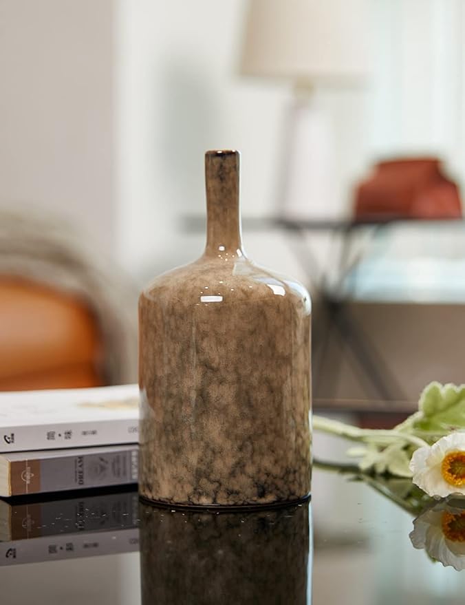HAUCOZE Ceramic Decorative Vase Modern Decor Statue Table Centerpiece Sculpture Gifts 10.4inch