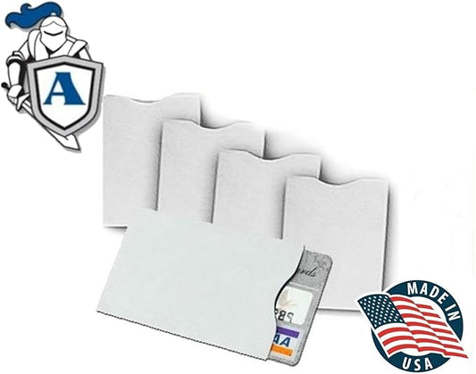 RFID Blocking Sleeves Credit Card Protector 100% MADE IN USA - Anti-theft for Travel wallet, purse. ArmorShield Your Identity (5PAK)