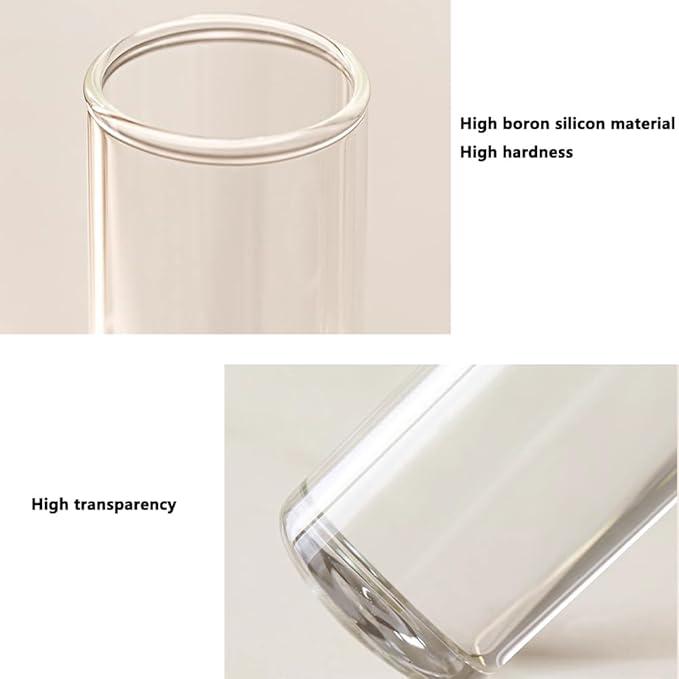 8PCS Test Tube Vases Decorative Glass Flower Vase Hinged Flower Vases Planter Flower Arranging Container Hydroponic Flower Holder Decor with 15PCS Hooks and 2PCS Brushes (VASES- A)