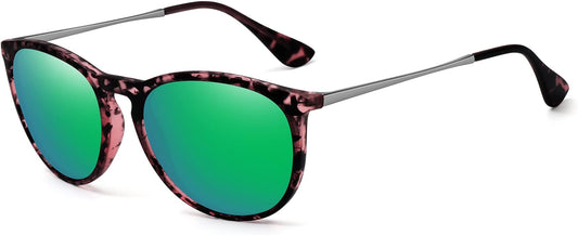 Retro sunglasses womens 2024 trendy round classic glasses