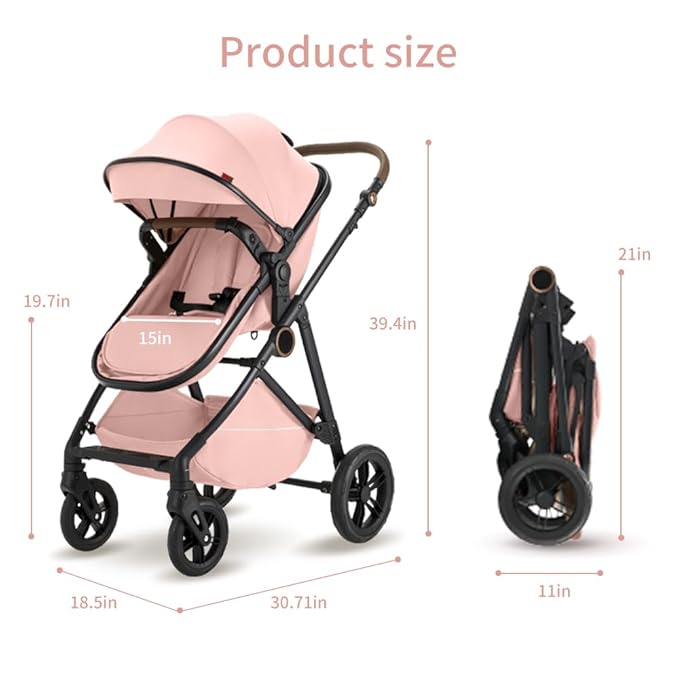 Premium High Chair Stroller: Reversible Seat for Bonding & Ultra-Smooth Fold (Black)