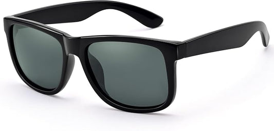UV400 Polarized Sunglasses Men Women, Classic Square Lightweight Shades, Anti-Glare HD Trendy Sunnies for Leisure