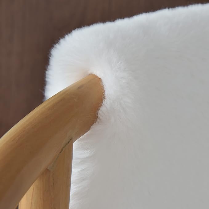 White Faux Bunny Fuzzy Fur Rugs for Bedroom Living Room Shag Washable Furry Area Rug 2x6 Nursery Shaped Rug Teen Room Décor
