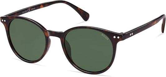 SOJOS Small Round Classic Polarized Sunglasses for Women Men Vintage Style UV400 Lens MAY SJ2113