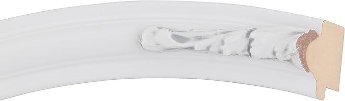 OVALCREST Round Beveled Wall Mirror for Home Decor - Florence Style - Linen White - 28x28 Outside Dimensions