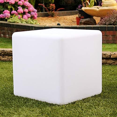 20-Inch LED Light Cube Decorative Glow Furniture Waterproof Rechargeable Adjustable RGB Color Changing w/Remote for Party Lamp Night Romantic Indoor Outdoor Lighting