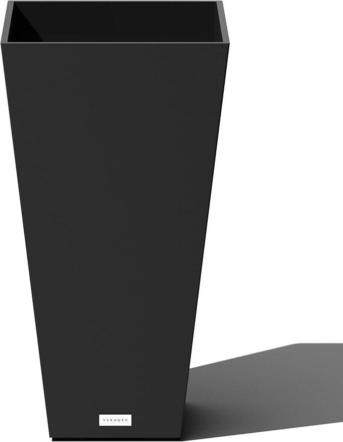 Veradek V-Resin Indoor/Outdoor Taper Planter (26 inch, Black)
