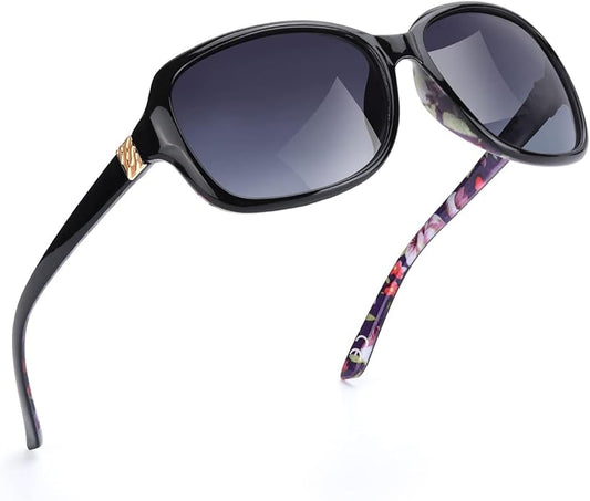 SIPHEW Polarized Sunglasses for Women | Vintage Square Sunglasses w UV400 Protection | Womens Wraparound Shade