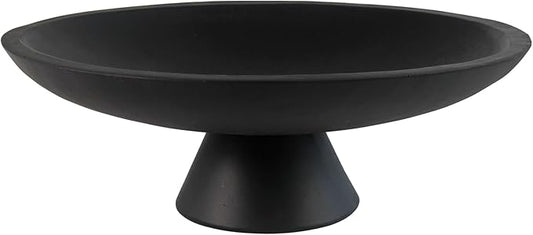 Large Modern Decorative Bowl for Home Decor Fruit Organic Catch All Key Kitchen Entryway Shelf Coffee Table With Pedestal,Black