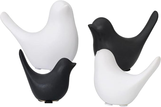 Notakia Small Birds Statues Black Modern Farmhouse Decor Deals, Farmhouse Decor for Kitchen Counter, Bathroom Shelf, Living Room, Office Sculpture, Knick Knacks for Shelves