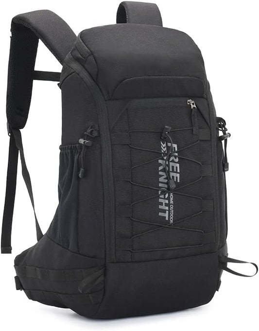 Bseash 40L Waterproof Hiking Camping Backpack with Rain Cover, Outdoor Sport Travel Daypack Rucksack for Skiing Cycling (Black)