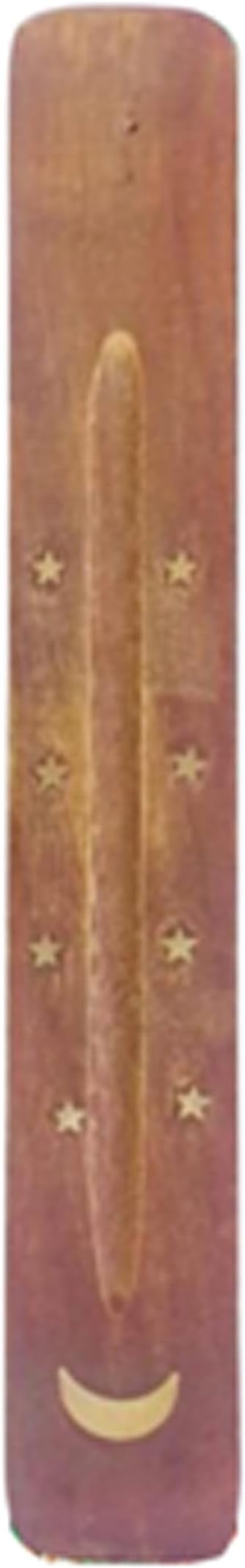 Hosley Celestial Elegance 10-Inch Wood Incense Holder Moon in Warm Brown Color for Aromatic Bliss and Stylish Home Decor