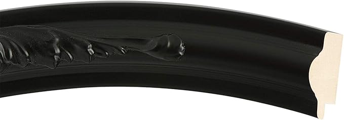 OVALCREST Round Beveled Wall Mirror for Home Decor - Florence Style - Matte Black - 18x18 Outside Dimensions