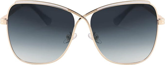 FEISEDY Womens Cute Sunglasses Oversized Butterfly X Shape Design Cateye Lady Sunglasses B2738