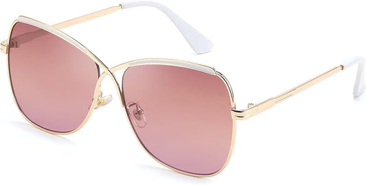FEISEDY Womens Cute Sunglasses Oversized Butterfly X Shape Design Cateye Lady Sunglasses B2738