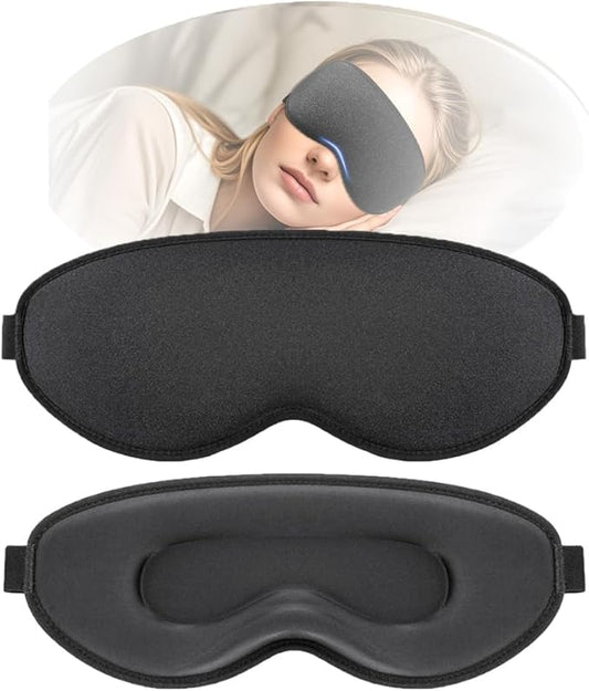 Sleep Mask for Side Sleeper Women Men,Blackout Eye Masks for Sleep,3D Contoured Sleeping Mask,Breathable Adjustable Eye Cover Blindfold with lash Extensions for Trave,Nap,Night Work