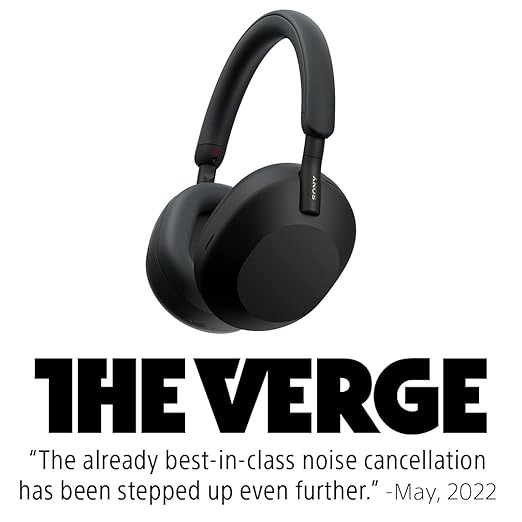 Sony WH-1000XM5 Premium Noise Canceling Headphones, Auto NC Optimizer, 30-Hour Battery, Alexa Voice Control, Black