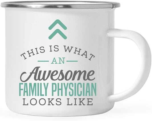 Andaz Press 11oz. Stainless Steel Campfire Coffee Mug Gift, This is What an Awesome Family Physician Looks Like, 1-Pack, Birthday Gift Ideas Coworker Him Her, Includes Gift Box