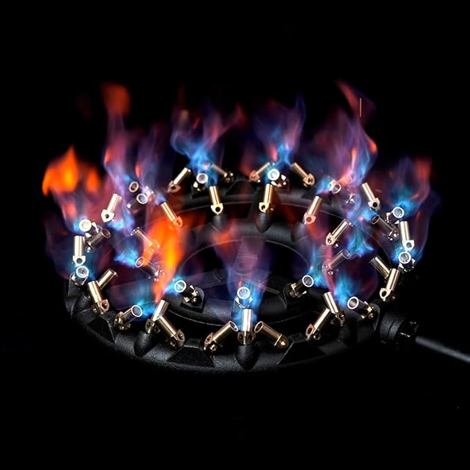 Propane Jet Burner with 44 Brass Tips for Camping Stove and Turkey Cooking GB-44 LP(Propane Gas 44 Tips)